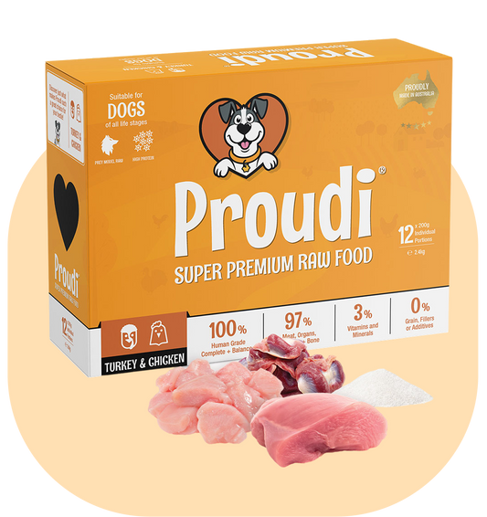 Turkey and Chicken Raw Patties for Dogs