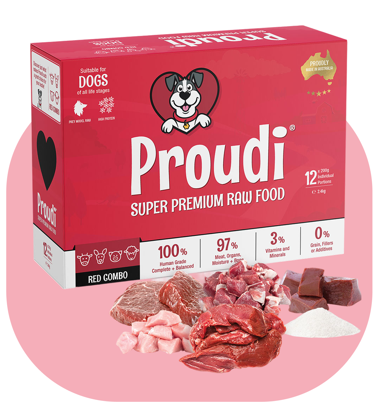 Red Combo Raw Patties for Dogs