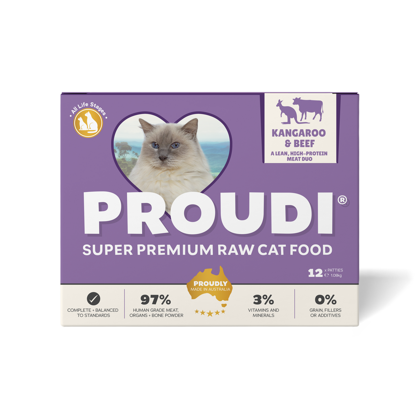 Kangaroo and Beef Raw Patties for Cats