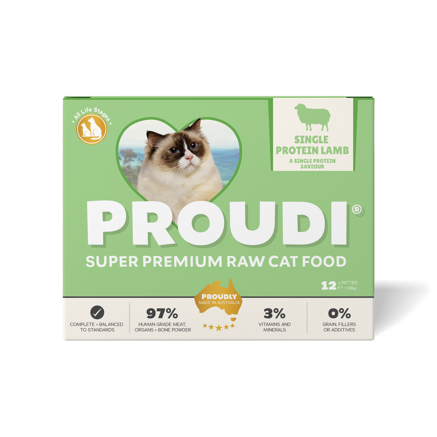 Single Protein Lamb Raw Patties for Cats
