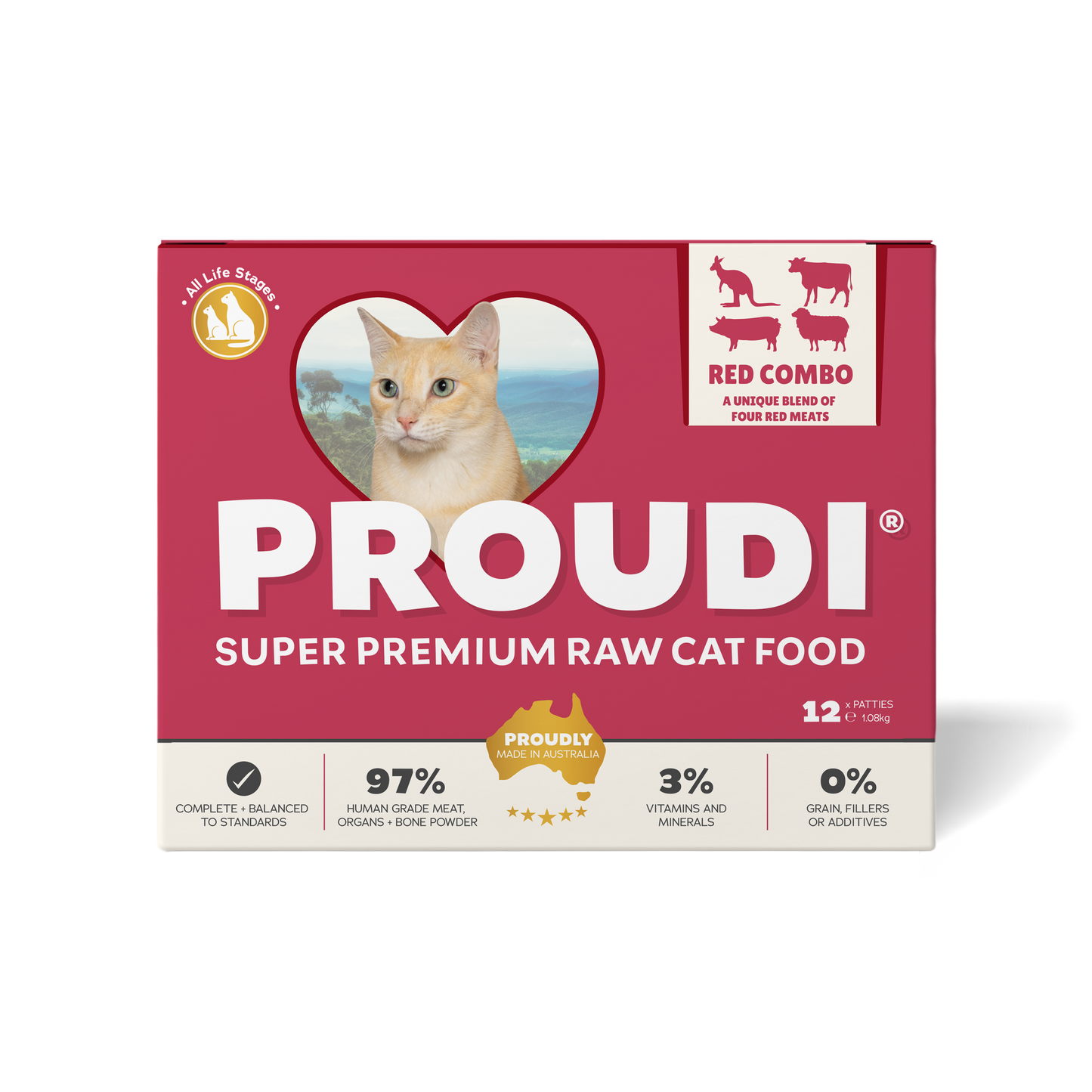 Red Combo Raw Patties for Cats