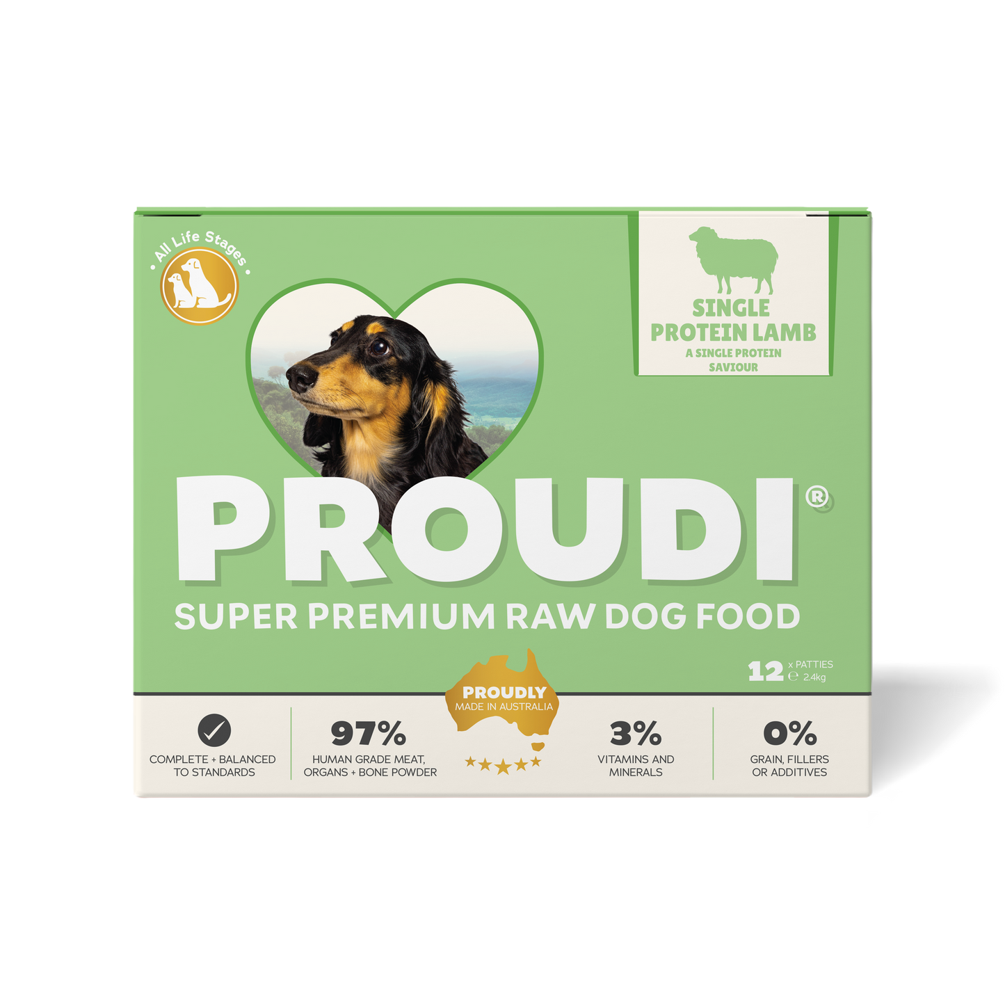 Single Protein Lamb Raw Patties for Dogs