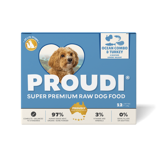 Ocean Combo and Turkey Raw Patties for Dogs
