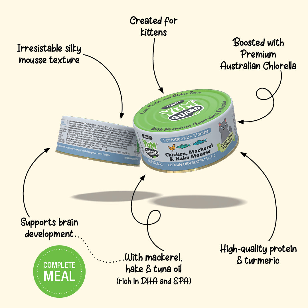 Chicken, Mackerel & Hake Mousse - for Kittens